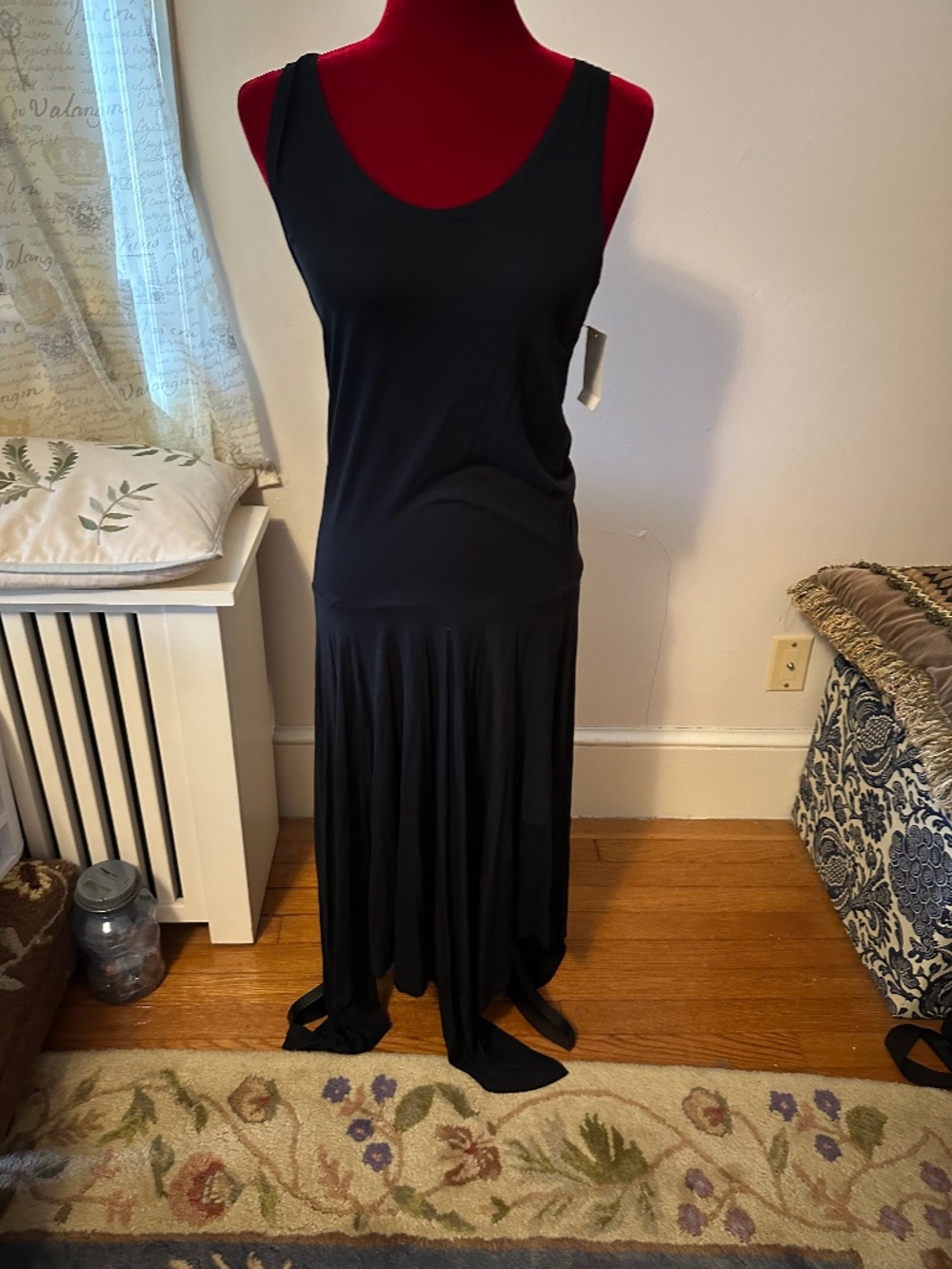 CALSON LONG BLACK SLEEVELESS DRESS SIZE MED NWT